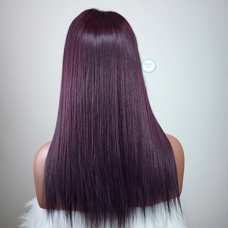 Ombre Burgundy - Bone Straight - Transparent HD Lace Wig - 100% Human - Vietnamese Raw Hair