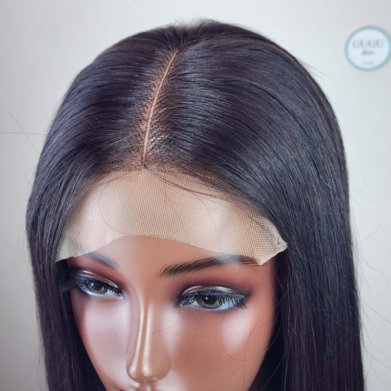 5x5 Closure Bone Straight Wig 18 inches Natural Color - 1