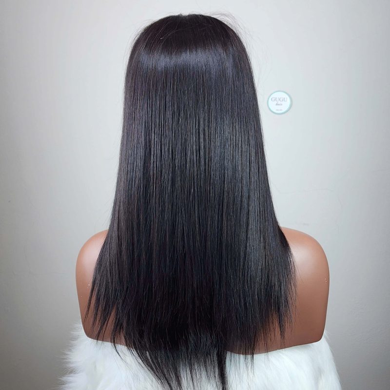 5x5 Closure Bone Straight Wig 18 inches Natural Color - 4