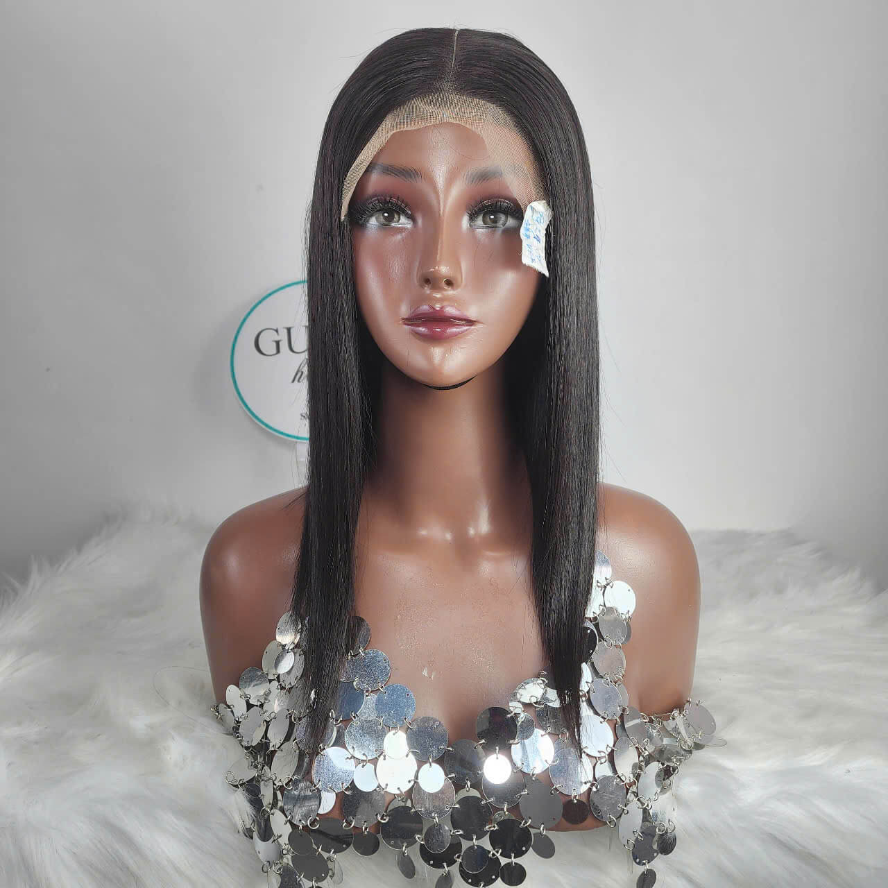 Long Straight Wig – Natural Black Lace Front by Gugu Hair