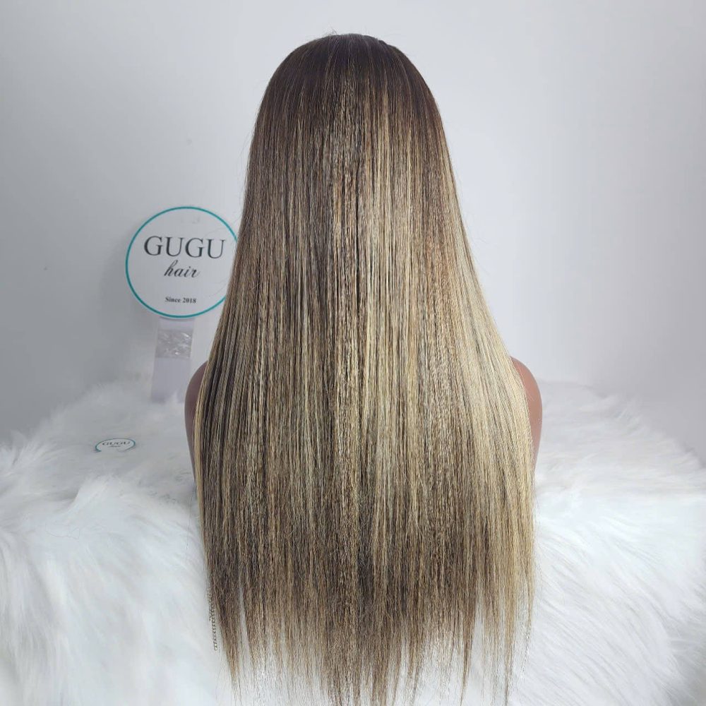 22 Inch Long Straight Highlighted Lace Front Wig