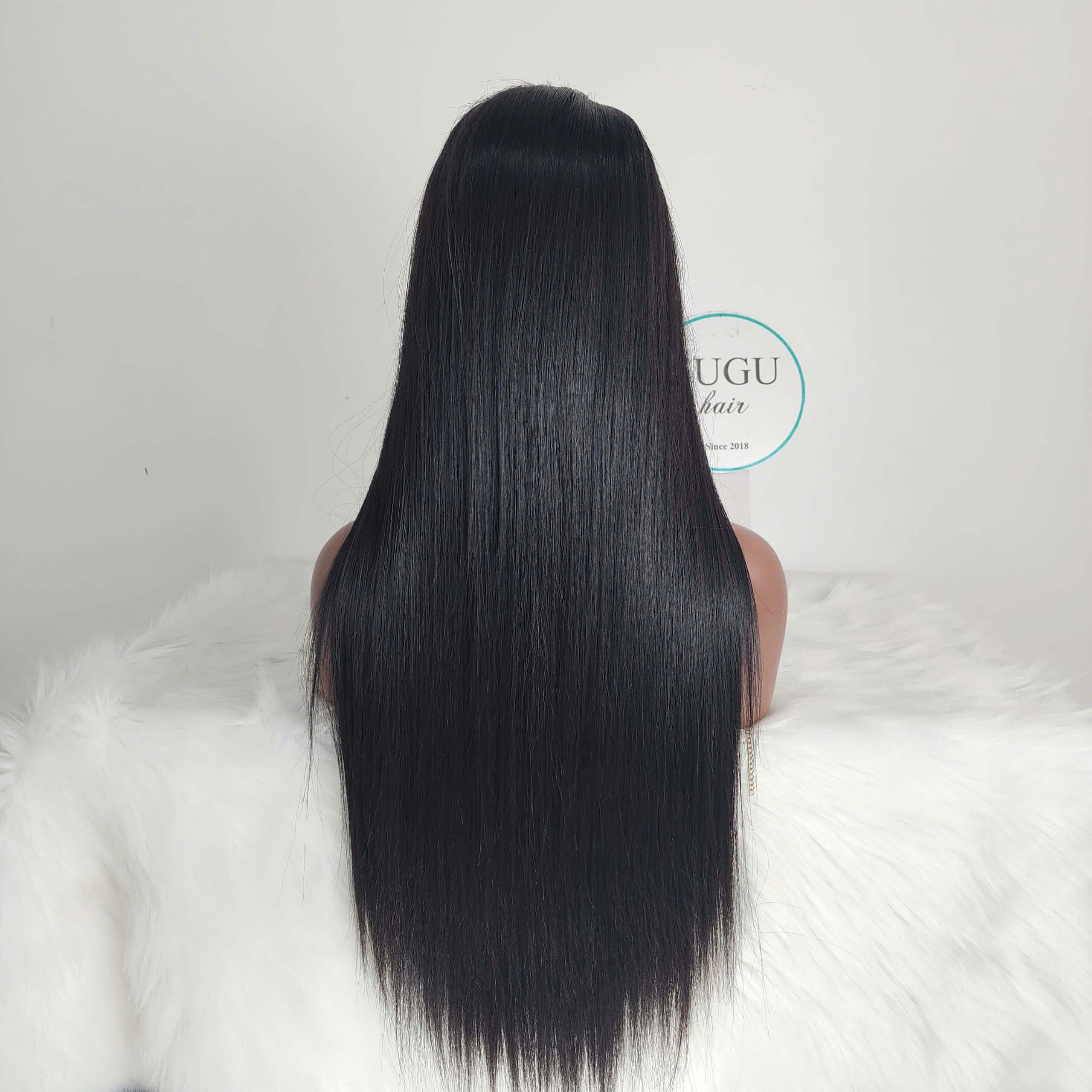 Human Hair Bone Straight Wigs 30 Inches Natural Vietnamese Double Drawn Human Hair Lace Closure Wigs