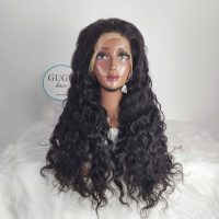24 Inch Long Deep Wave Lace Front Wig – Natural Black
