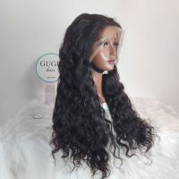 24 Inch Long Deep Wave Lace Front Wig – Natural Black