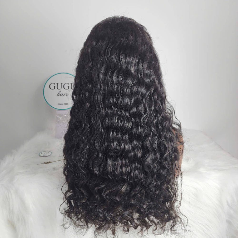 24 Inch Long Deep Wave Lace Front Wig – Natural Black