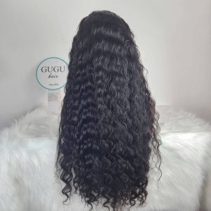 Long Deep Wave Lace Front Wig – Natural Black