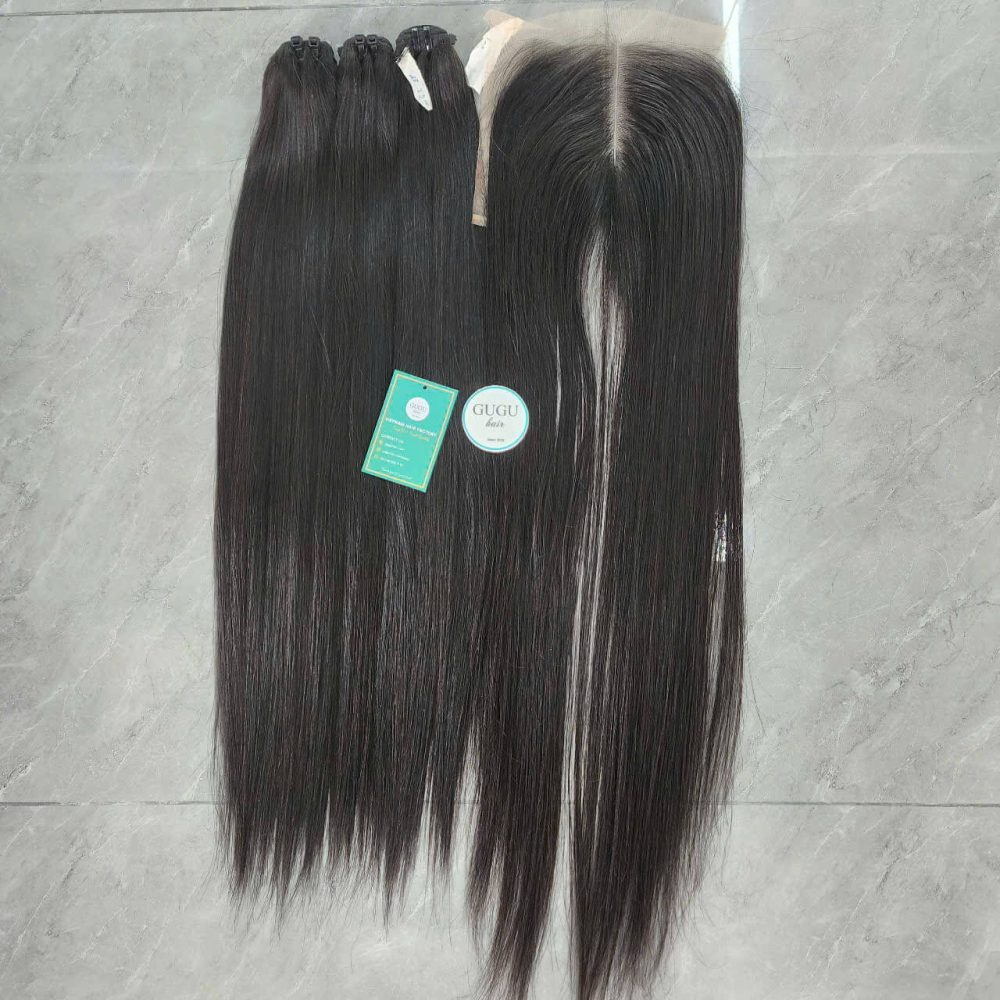 Bundles Straight Vietnamese Hair With Closure 5x5 from Gugu Hair