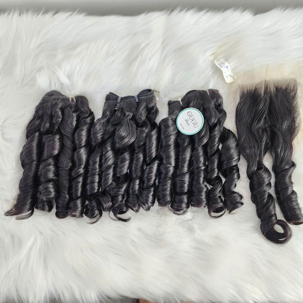 Vietnamese raw bouncy curly hair weave