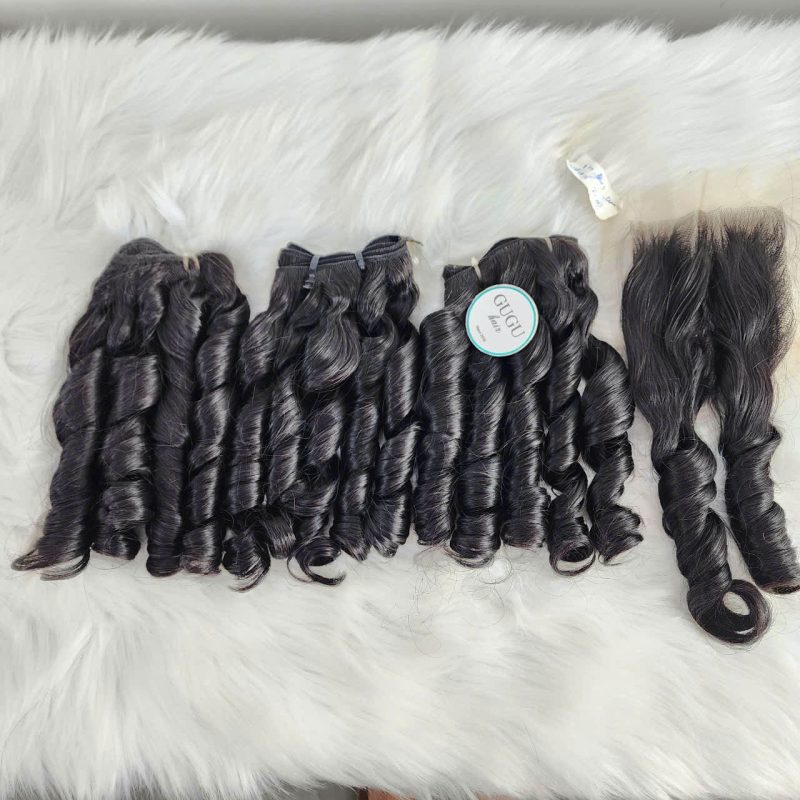 Vietnamese raw bouncy curly hair weave