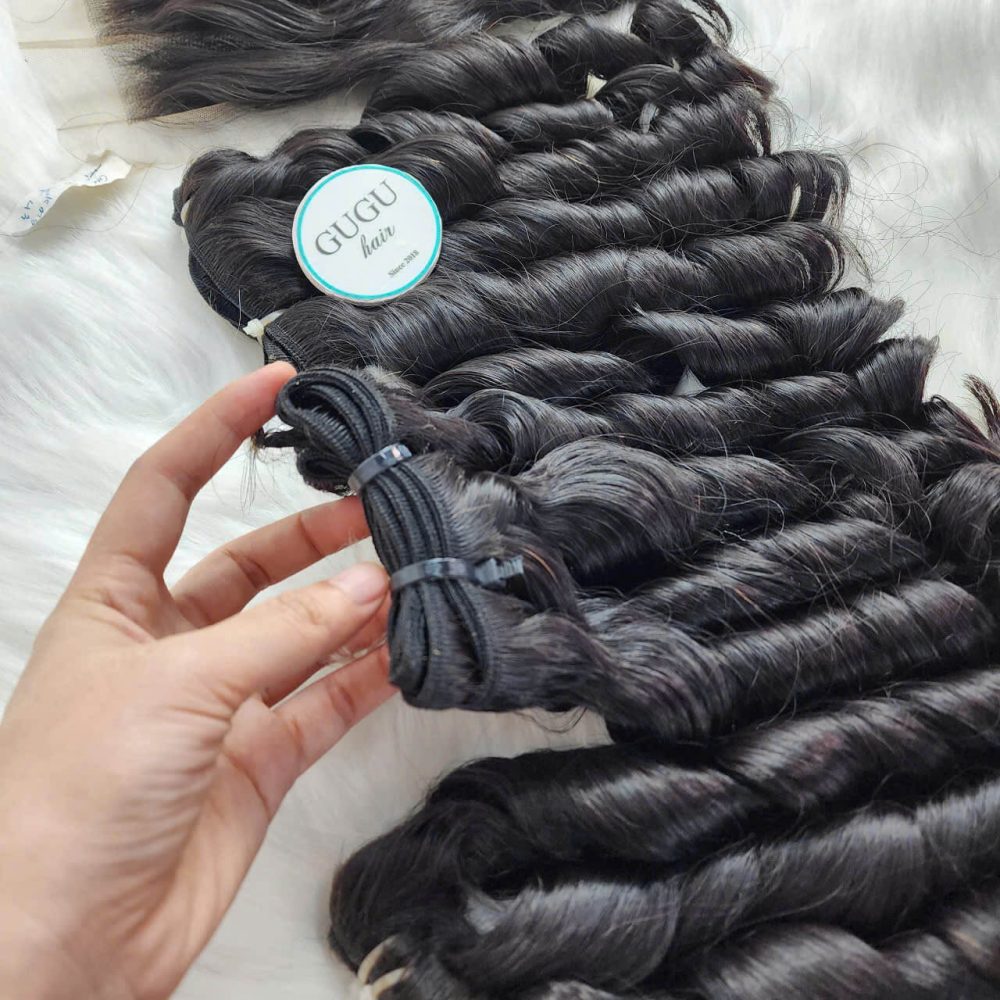 Vietnamese raw bouncy curly hair weave