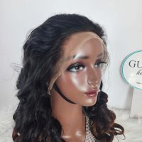 Human hair bouncy hair wig ombre
