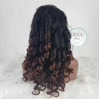 Human hair bouncy hair wig ombre
