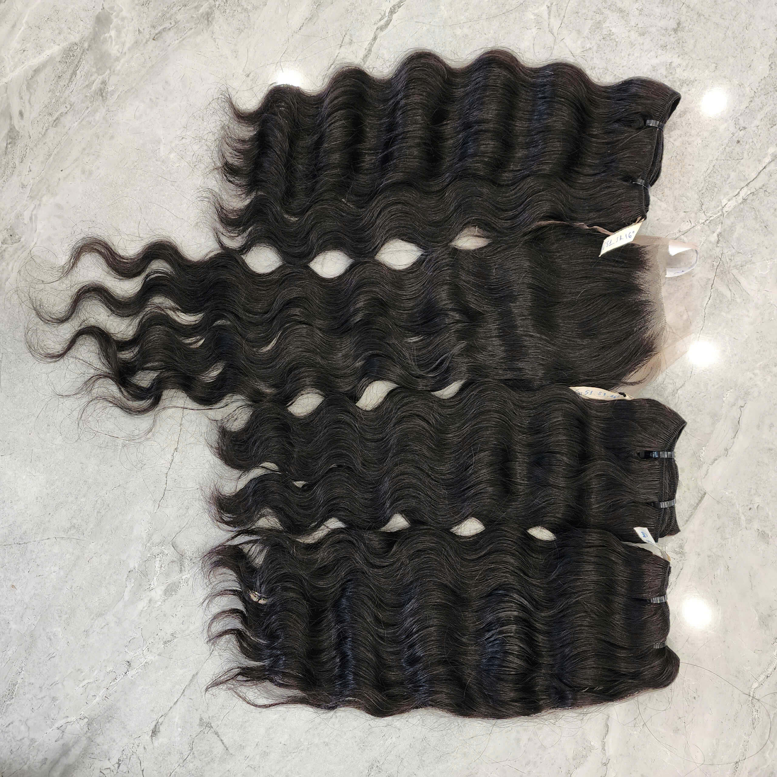 Raw Vietnamese Wavy Hair – Deep Wavy 3 Hair Bundles With Lace Closure 10 Raw Vietnamese Wavy Hair 3 Hair Bundles With Lace Closure 4X4 20 Inches