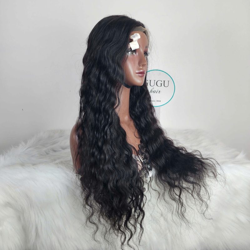 28 Inches Deep Wave Wig – Dark Color Virgin Human Hair, Premium Standard