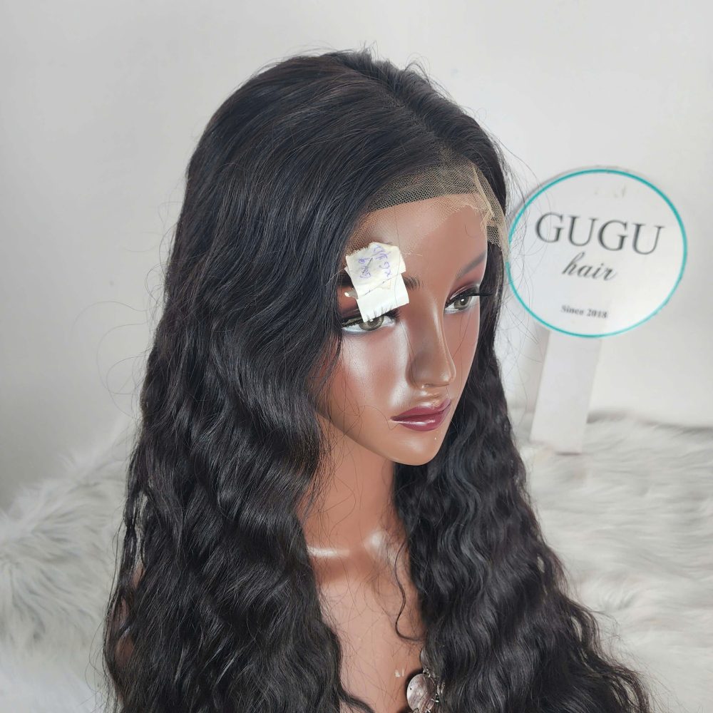 28 Inches Deep Wave Wig – Dark Color Virgin Human Hair, Premium Standard