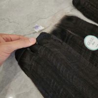 kinky straight human hair bundles with closure