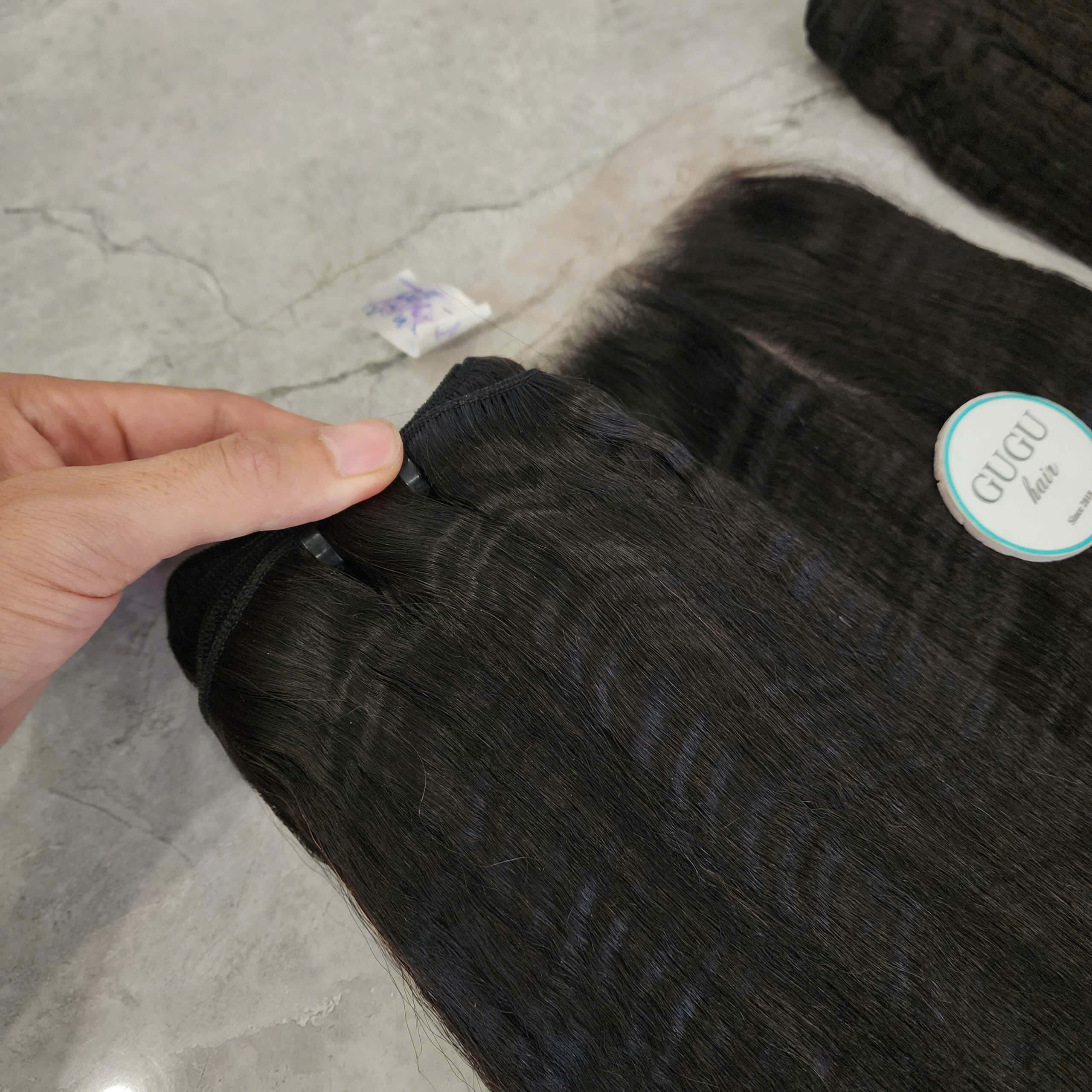 kinky straight human hair bundles with closure