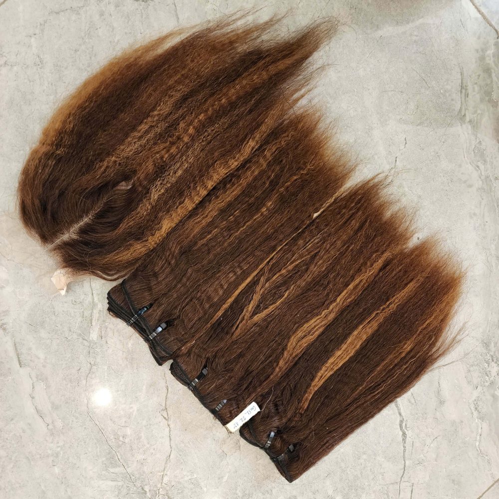 raw kinky straight hair bundles