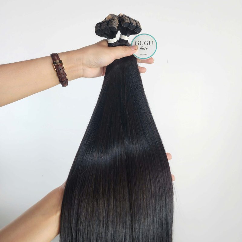 Human tape in hair extensions