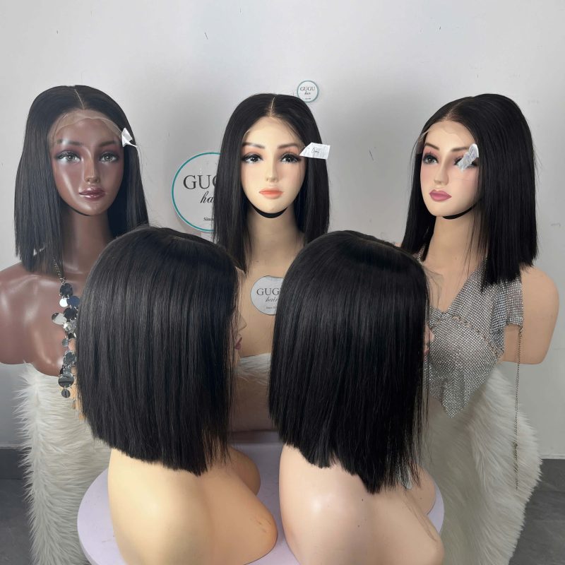 10 inches bone straight bob wig