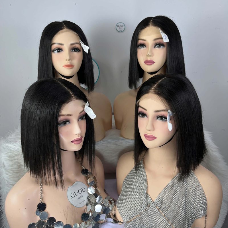 10 inches bone straight bob wig