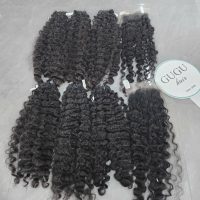 Premium Deep Wave Human Hair Bundles - Human Hair Wig 4 burmese curly bundles human hair