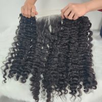 Premium Deep Wave Human Hair Bundles - Human Hair Wig 2 burmese curly bundles human hair