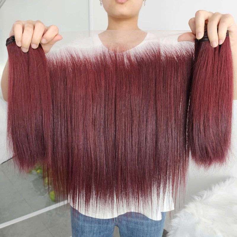 14 inch 99J Burgundy Straight Hair Bundles by Gugu hair