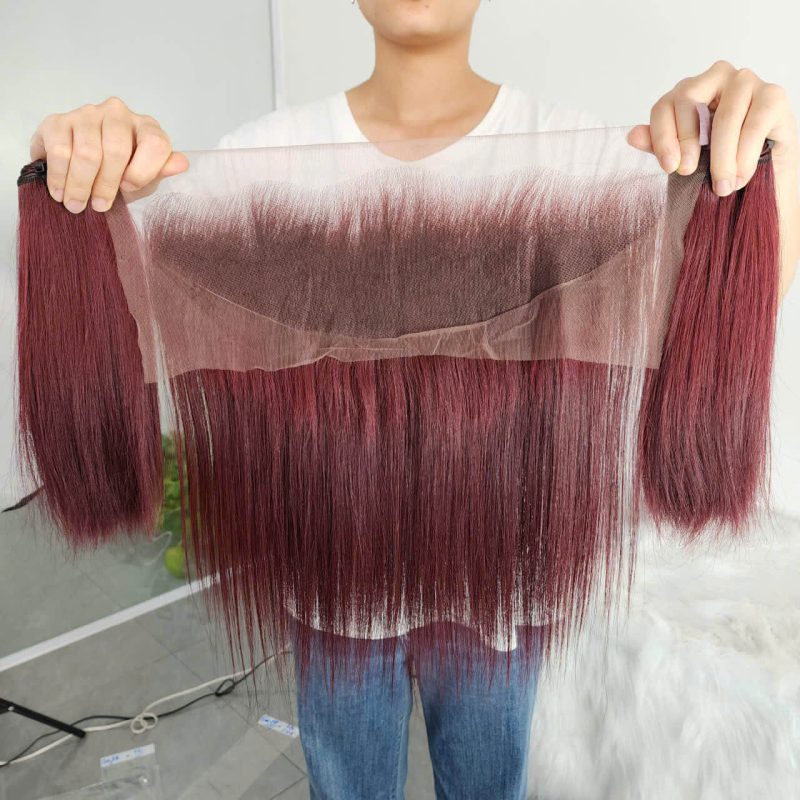 14 inch 99J Burgundy Straight Hair Bundles by Gugu hair