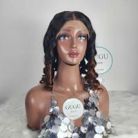 Deep Bouncy Curly Lace Front Wig with Auburn Highlights – GUGU Hair