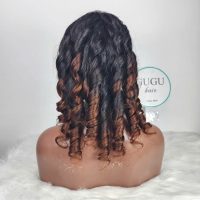Deep Bouncy Curly Lace Front Wig with Auburn Highlights – GUGU Hair