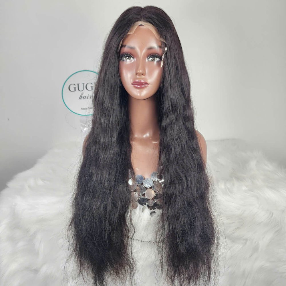 Soft Natural Wave Lace Front Wig – 28 Inch Deep Wave Human Hair Wig by GUGU Hair
