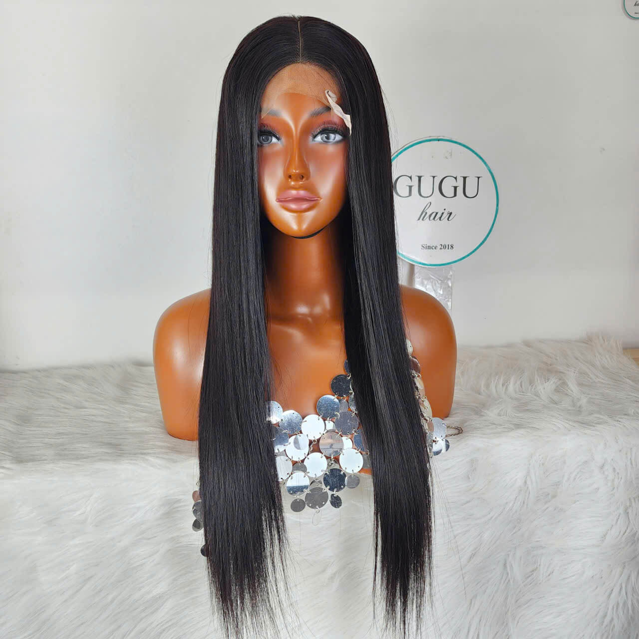 Straight HD Lace Wig 28 Inch – Natural Black Long Wig for Everyday Glam | GUGU Hair