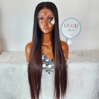 Bone Straight Ombre Brown Wig 30 Inches – Long Sleek Lace Wig for a Natural Glam Look 2 Bone Straight Ombre Brown Wig 30 Inches – Long Sleek Lace Wig for Natural Glam Look