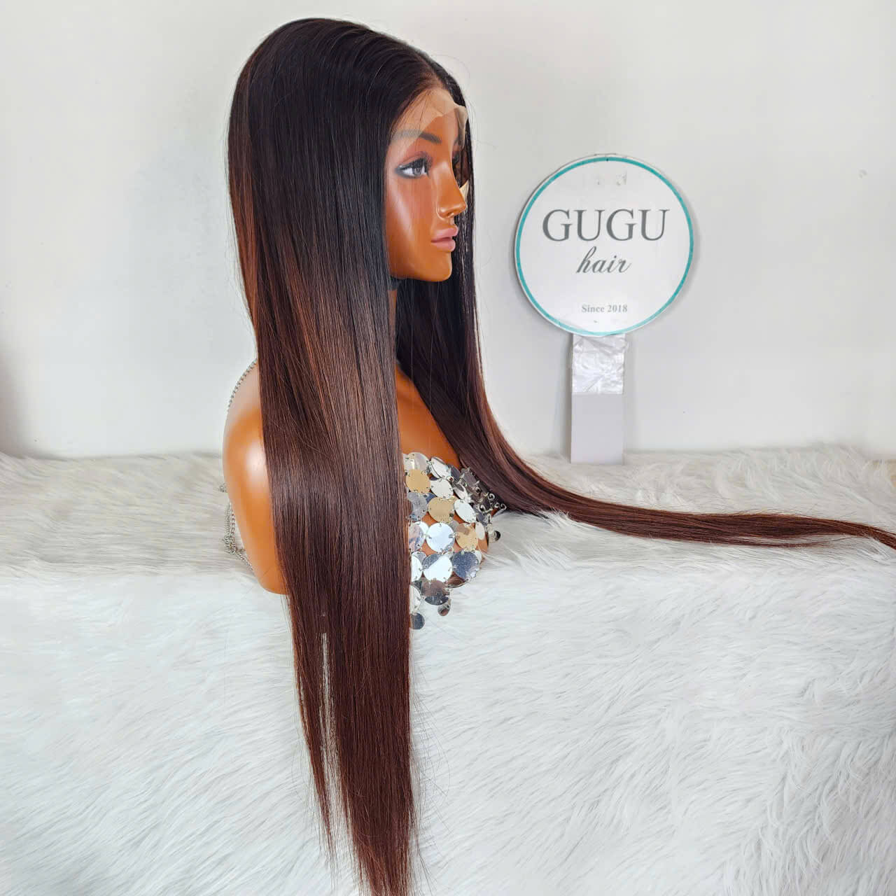 Bone Straight Ombre Brown Wig 30 Inches – Long Sleek Lace Wig for a Natural Glam Look 10 Bone Straight Ombre Brown Wig 30 Inches – Long Sleek Lace Wig for Natural Glam Look