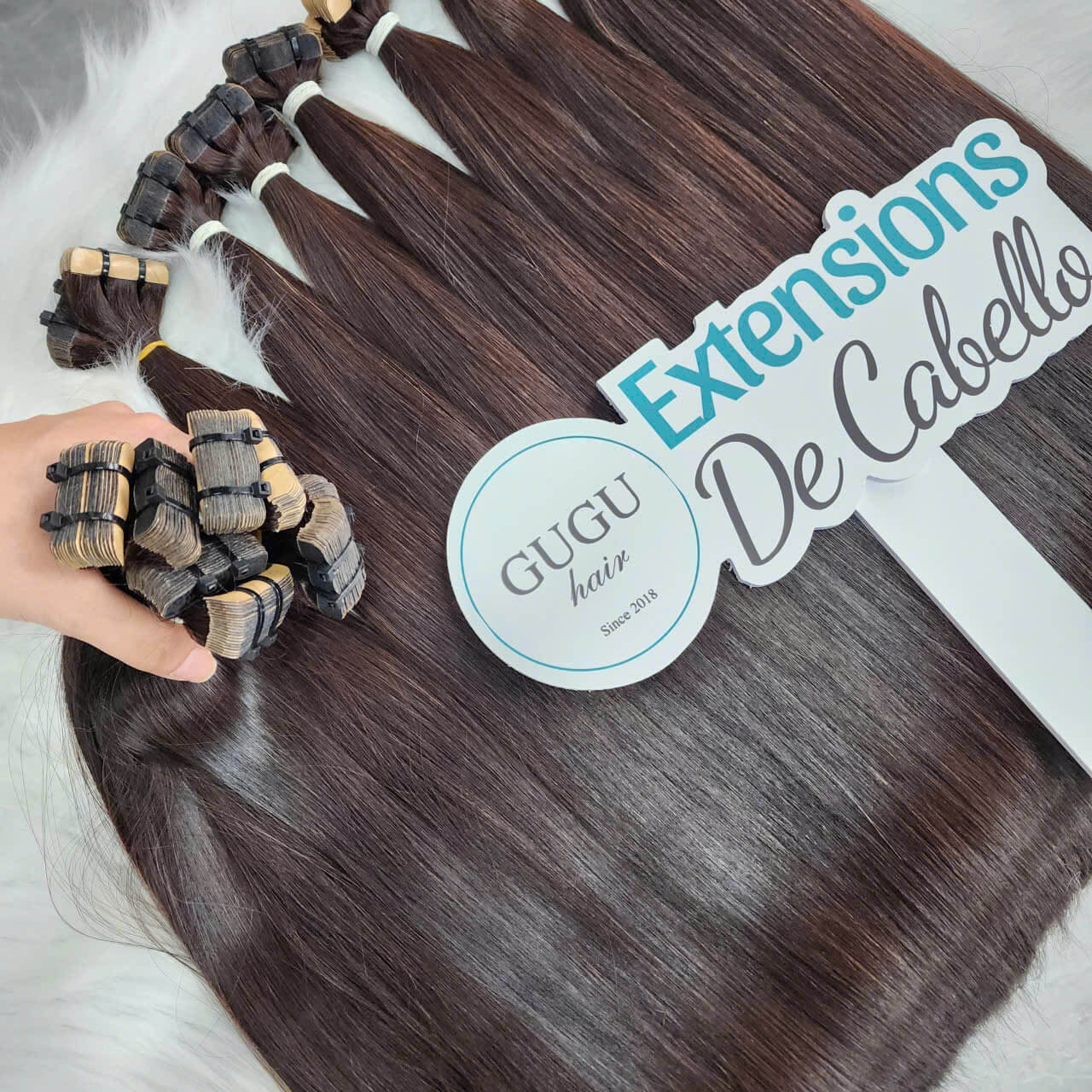 24 Inch Bone Straight Brown Tape-In Extensions – Vietnamese Human Hair 9 24 Inch Bone Straight Brown Tape-In Extensions – Vietnamese Human Hair