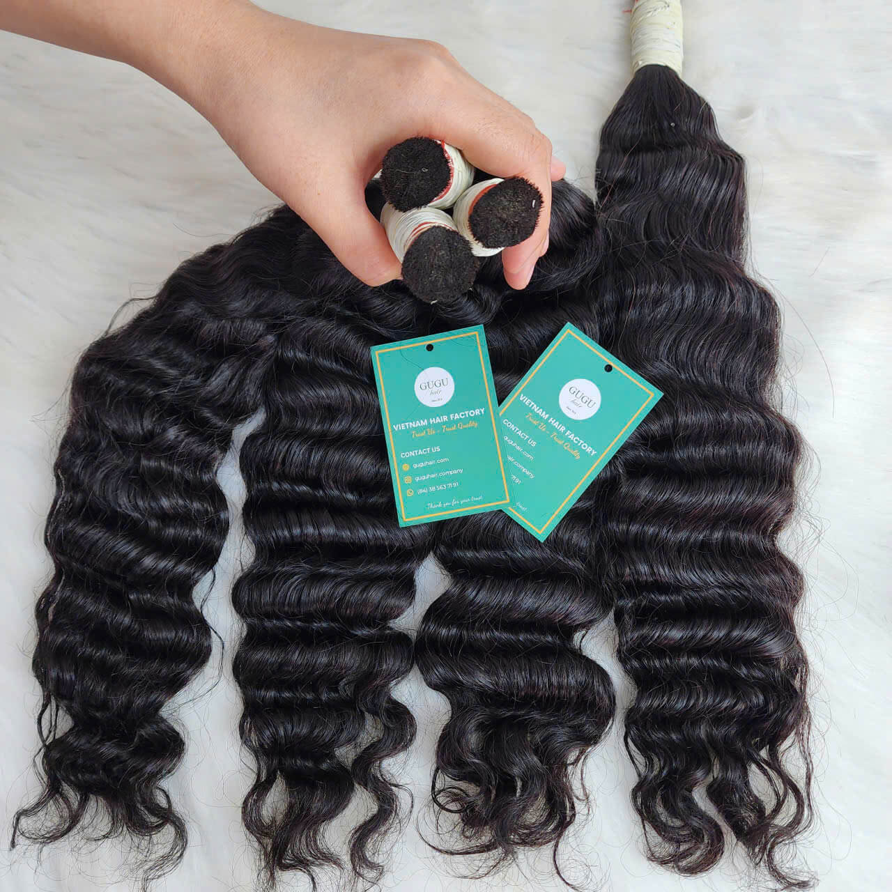 Deep Wave Raw Virgin Hair – The Ultimate Choice for Natural Curls & Luxurious Volume 3 26 Inch Deep Wave Bulk Hair for Braiding – 100% Raw Vietnamese Human Hair
