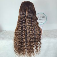 28 inch Deep Wave Lace Closure Wigs Human Hair