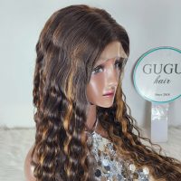 Long 28 Inch Deep Wave Wig with Lace Closure Human Hair