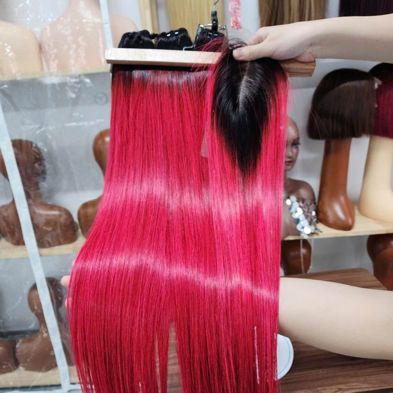 Vietnamese Pink Straight 5x5 Lace Closure Human Hair | GUGUHAIR