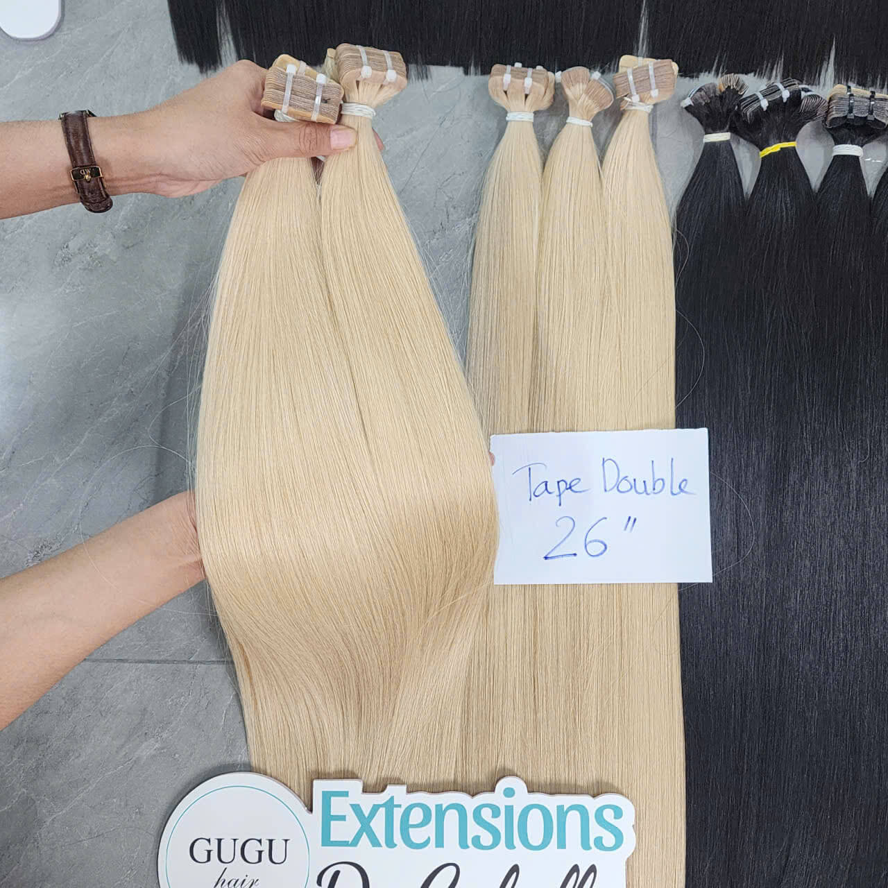 26-inch-bone-straight-blonde-best-tape-in-hair-extensions-vietnamese-human-hair-guguhair.
