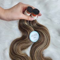 24 Inch Brown Highlight Body Wave Bulk Hair – Raw Vietnamese Human Hair 4 22 Inch Highlight Brown Blonde Bulk Hair Extensions