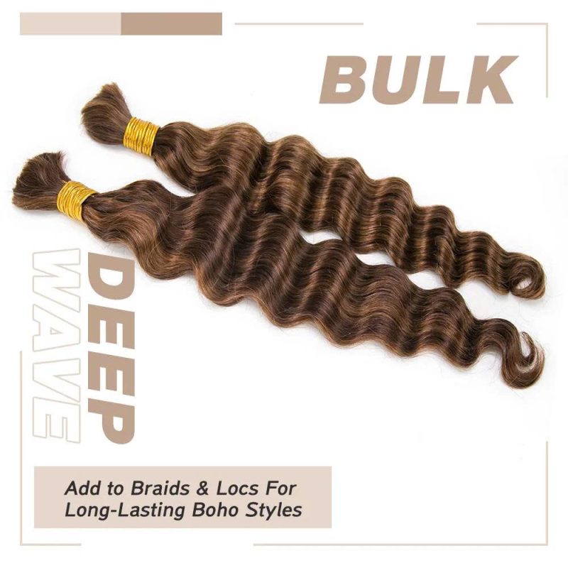 deep wave human braiding hair 24 inch