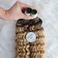 26 Inch Color #4/#27 Ombre Water Curly Extensions for Braiding 3 26 Inch Color #4/#27 Ombre Water Curly Extensions for Braiding