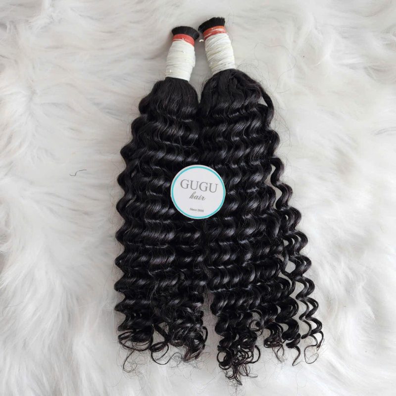 26 Inch Water Wave Bulk Hair Extensions Natural Black