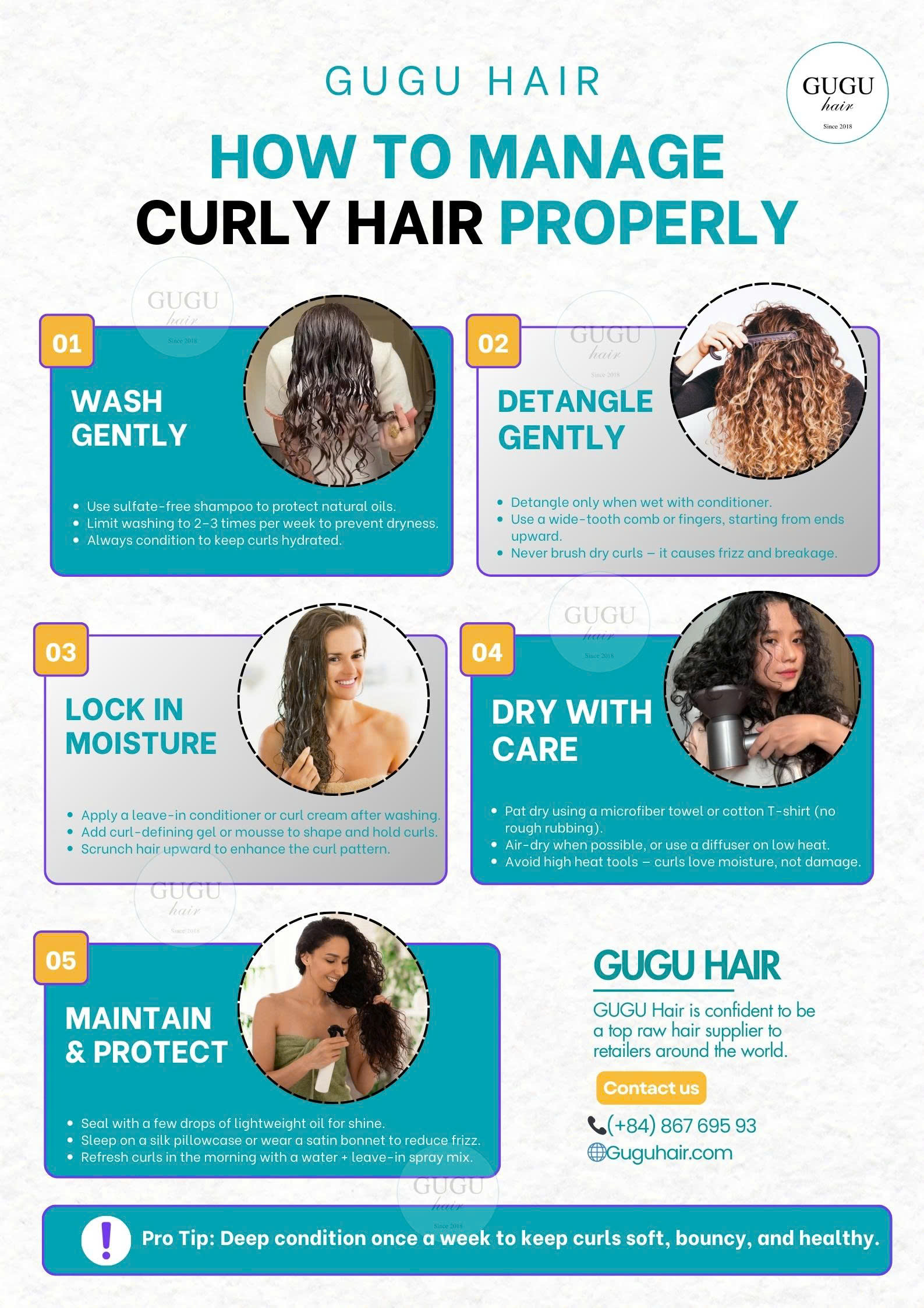 curly hair properly- GUGU HAIR