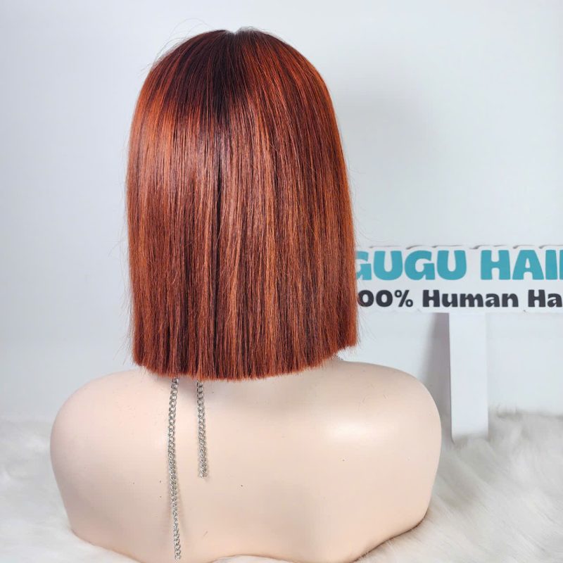 10 inch Bob Wig Human Hair – Sleek Straight Short Wig for Women