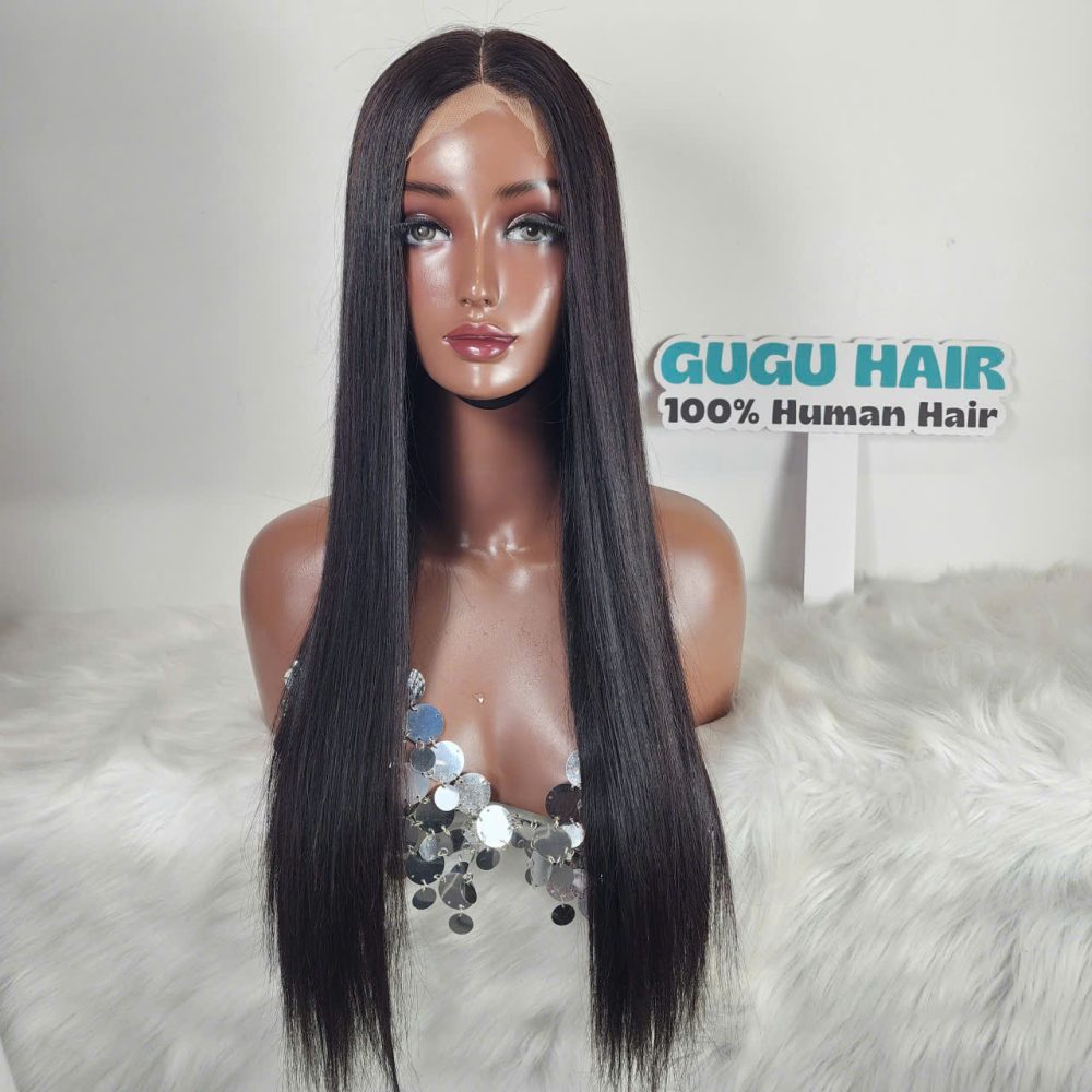 22 Inch Bone Straight 4x4 Transparent Lace Closure Human Hair Wigs For Black Women