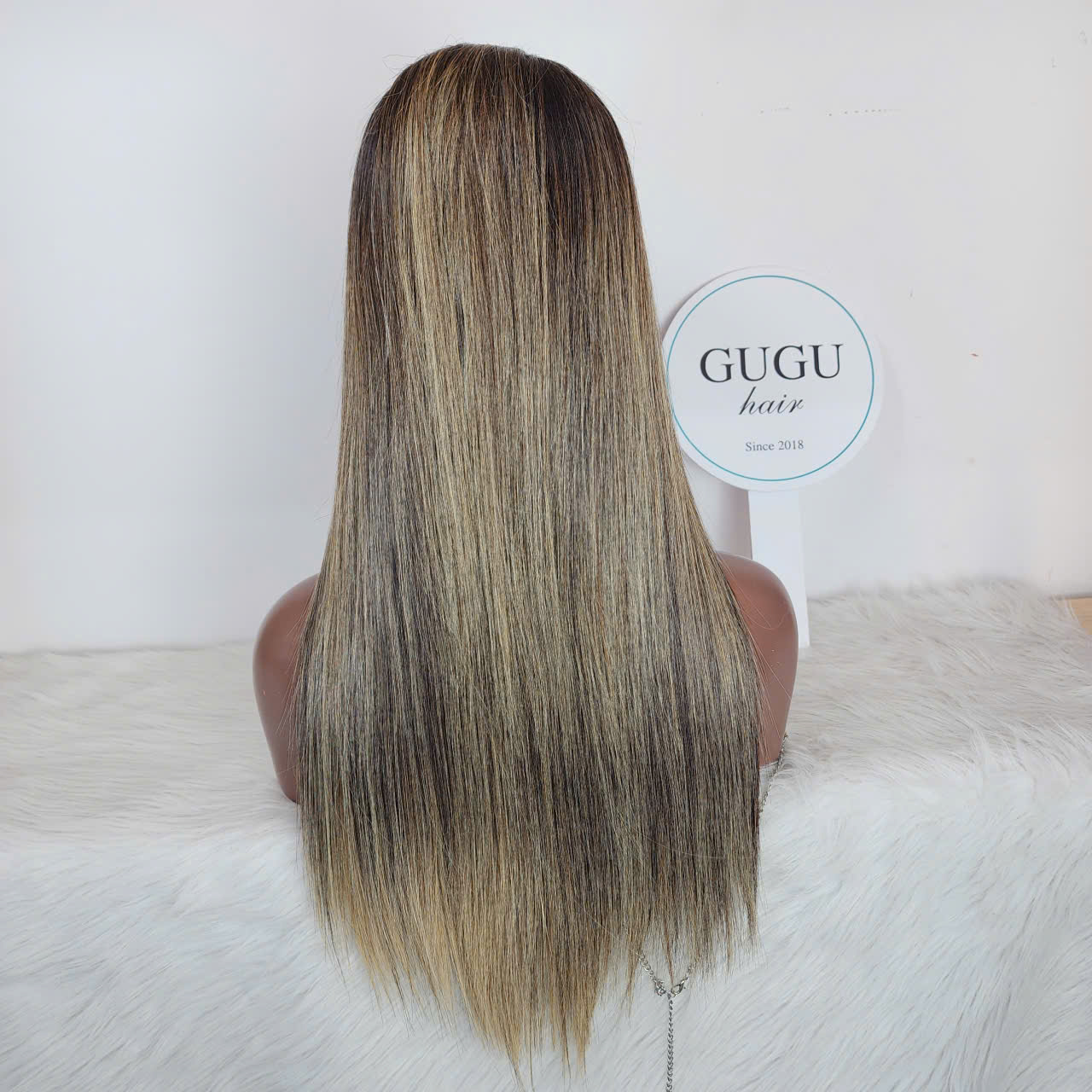 Bone Straight Wig Blonde Color 18 Inches Double Drawn (2)