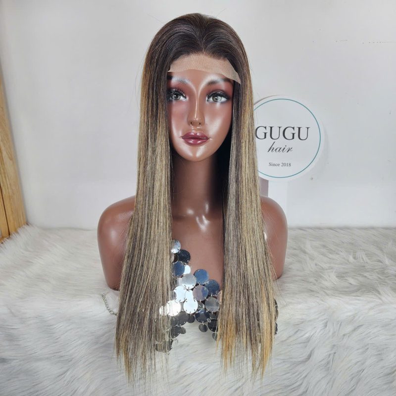 Luxury Blonde Bone Straight Human Hair Wig 18” | 100% Raw Vietnamese Hair